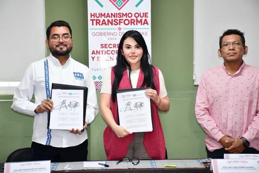 Celebran Firma de Convenio de Colaboración entre la Secretaría Anticorrupción y Buen Gobierno y el Colegio de Ingenieros Siglo XXI