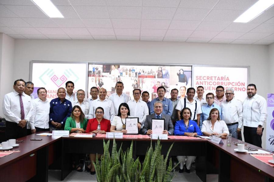 Se firma convenio de colaboración entre la Secretaría Anticorrupción y Buen Gobierno y el Colegio de Contadores Públicos Chiapanecos A.C.