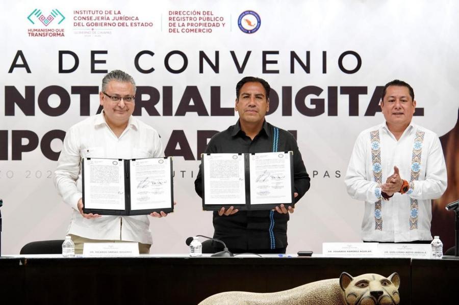 Mtra. Ana Laura Romero Basurto asiste a la Firma del Convenio “Sello Notarial Digital Hipotecario”