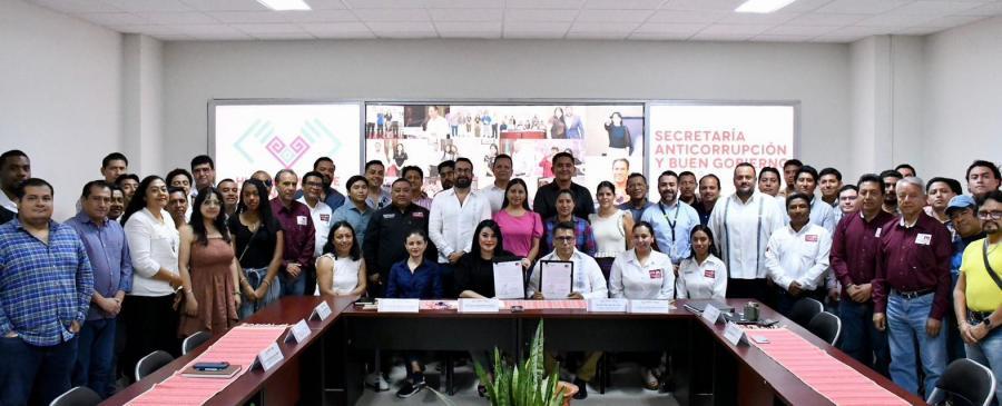 Firma la Secretaría Anticorrupción y Buen Gobierno convenio con el Colegio Metropolitano de Ingenieros Civiles de Chiapas A.C.