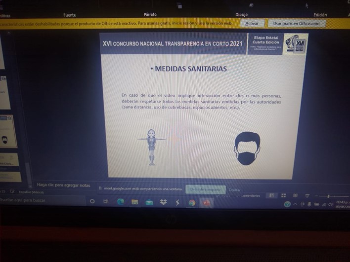 Actividad del Concurso Nacional Transparencia en Corto 2021
