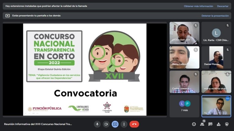 Actividad del Concurso Nacional Transparencia en Corto 2022
