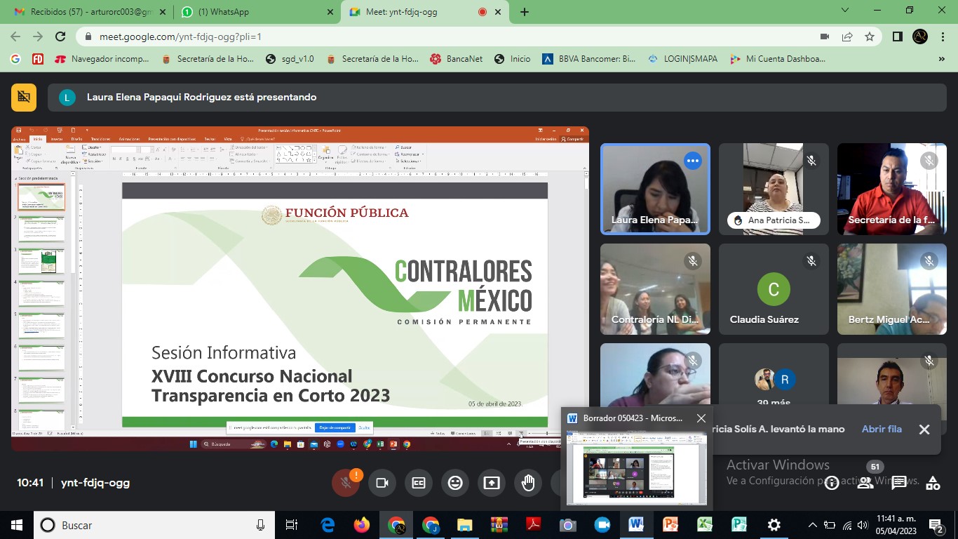 Actividad del Concurso Nacional Transparencia en Corto 2023